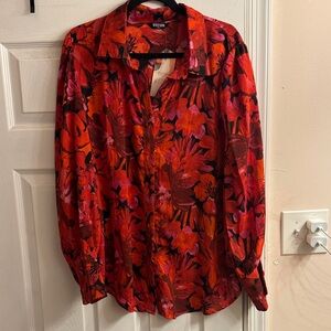 Byron Floral Red and Pink Blouse